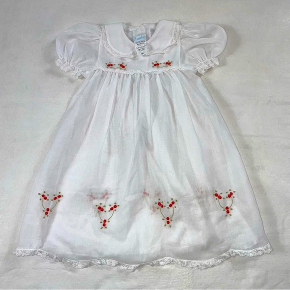 Vintage Aurorabug white dress with flowers - Picture 1 of 9